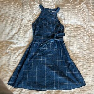 A New Day Blue Plaid Sleeveless Dress Size XS - EUC